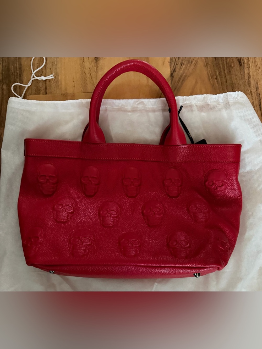Is Pelle Red Skull Shoulder Crossbody Bag